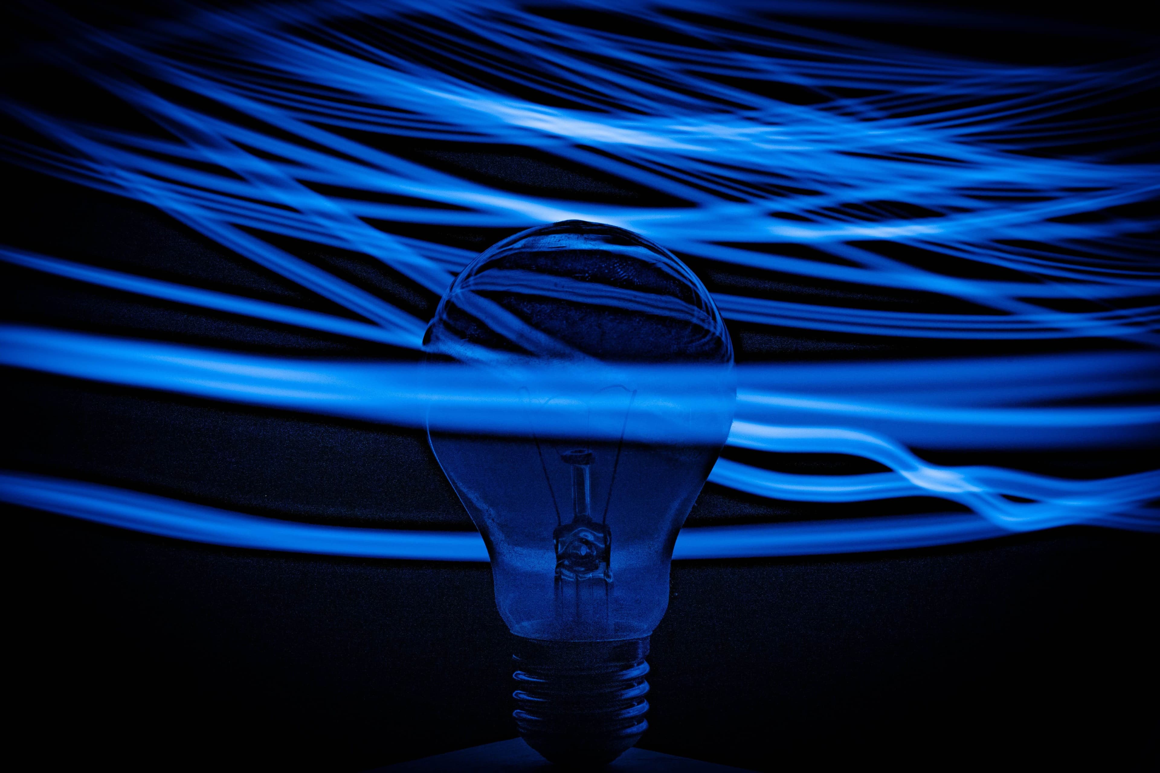 a lightbulb with light effects