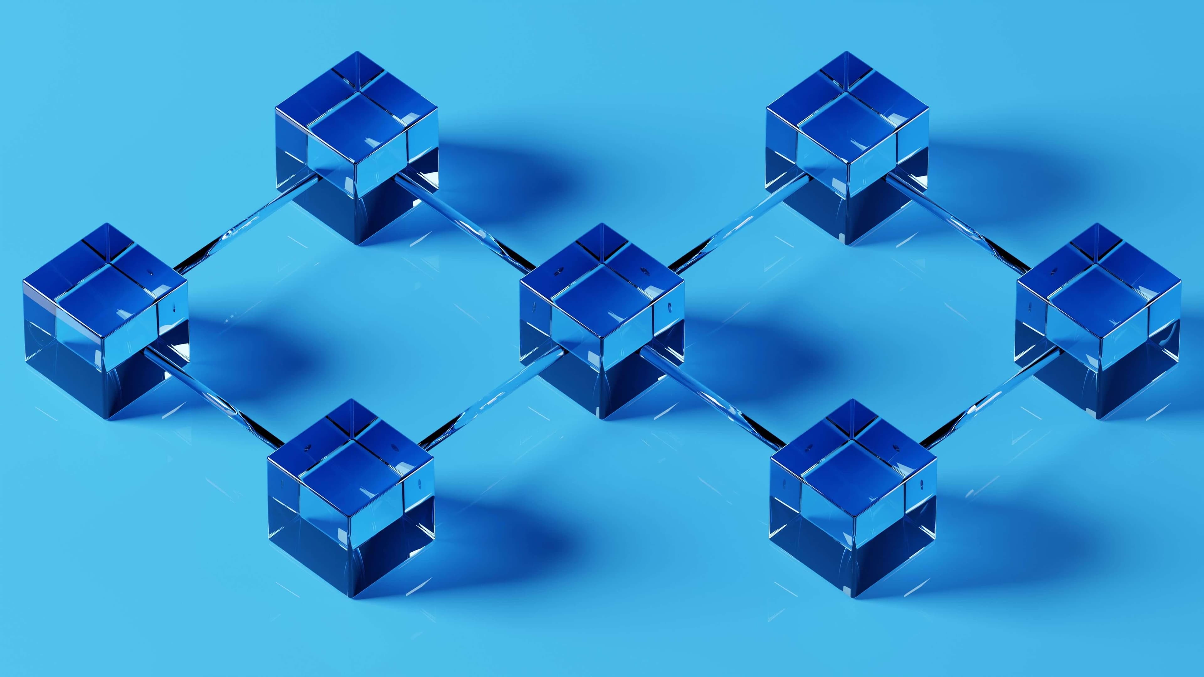 abstract blockchain sculpture